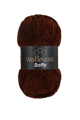 Wollbiene Softy Brown, Wolle, Chenille, Braune Wolle, Häkeln, Stricken