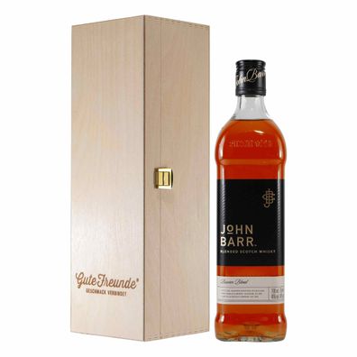 John Barr Blended Scotch Whisky mit Geschenk-Holzkiste