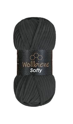 Wollbiene Softy anthrazit, Wolle, Chenille, Wolle, Häkeln, Stricken