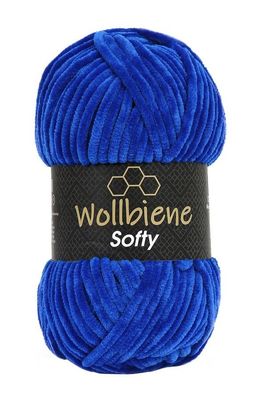 Wollbiene Softy blau, Wolle, Chenille, Wolle, Häkeln, Stricken