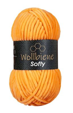 Wollbiene Softy orange, Wolle, Chenille, Wolle, Häkeln, Stricken, Strickwolle