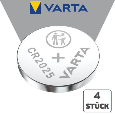 4x Varta CR2025 CR 2025 3 V Lithium Industrieware Bulk Batterie Knopfzelle