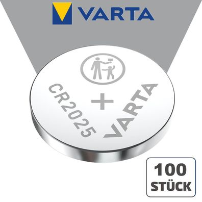 100x Varta CR2025 CR 2025 3 V Lithium Industrieware Bulk Batterie Knopfzelle