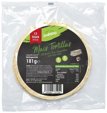Palapa Maistortillas 14 cm 12 Stück (181 g)