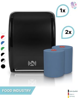 SET: Handtuchrollenspender SENSOR, berührungslos, Blanc Cosmos verschied. Farben + 2