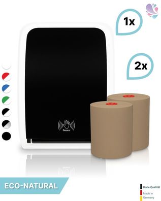 SET: Handtuchrollenspender SENSOR, berührungslos, Blanc Cosmos verschied. Farben + 2