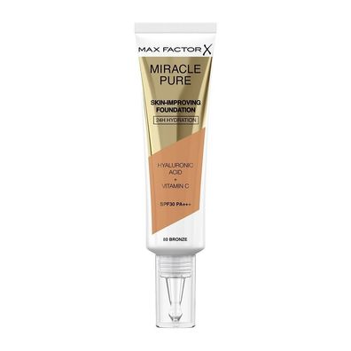 MAX FACTOR Miracle Pure Hautverbessernde Foundation 80 Bronze LSF 30 30 ml