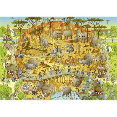 HEYE Puzzle Grüner Zoo: Afrikanische Exposition 1000 Teile
