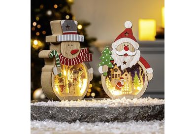 HI LED Holzfigur 2fach sortiert 5 LED 412437