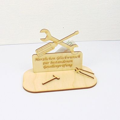 Geldgeschenk zur bestandenen Gesellenprüfung, Handwerker, Holz, Geselle, Werkzeug