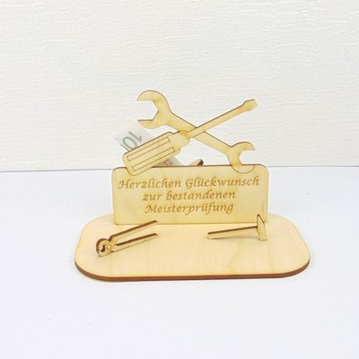 Geldgeschenk zur bestandenen Meisterprüfung, Handwerker, Holz, Meister, Werkzeug