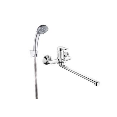 Set Badewannenarmatur Wasserhahn VERSO Wannenarmatur für Badezimmer in Silber