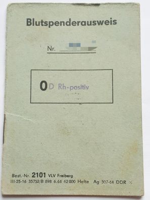 DDR Blutspenderausweis