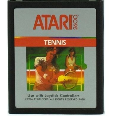 Atari 2600 Spiel - Real Sports Tennis Silverlabel Modul 1987 Atari Corp