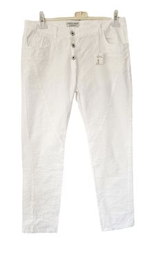 Italy Selected Touch Damen Jeans Hose Stretch Hose Knöpfe Taschen Weiß Gr. XXL