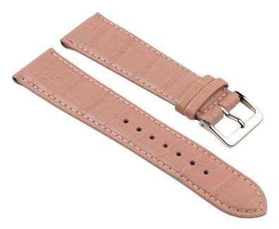 Nevada Uhrenarmband Kalbsleder Kroko-Prägung Rosa 25700S