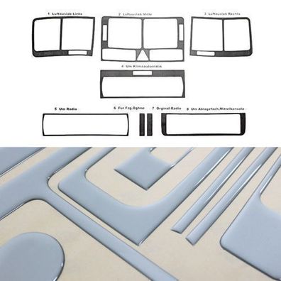 Innenraum Dekor Cockpit für Audi A2 8Z0 2000-2005 Aluminium Optik 8tlg