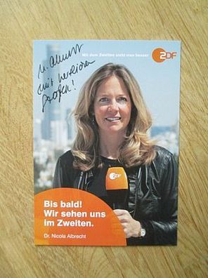 ZDF Fernsehmoderatorin Dr. Nicola Albrecht - handsigniertes Autogramm!!!