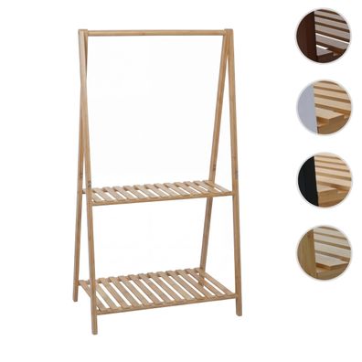 Bambus Pflanzenregal HWC-Q32, Blumentreppe, Stange 2 Ablagen 130x70x44cm
