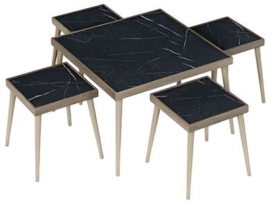 Elegantes Wohnzimmer-Set Schwarz Holz Modern