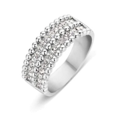 Victoria Silberfarbener weißer Steinring