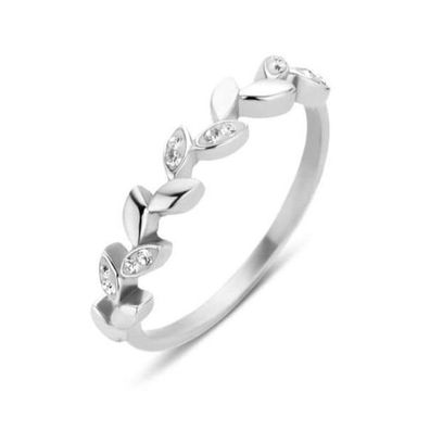 Victoria Silberfarbener Blattmuster-Ring