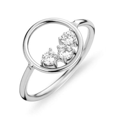 Victoria Silberfarbener Ring mit weißen Steinen