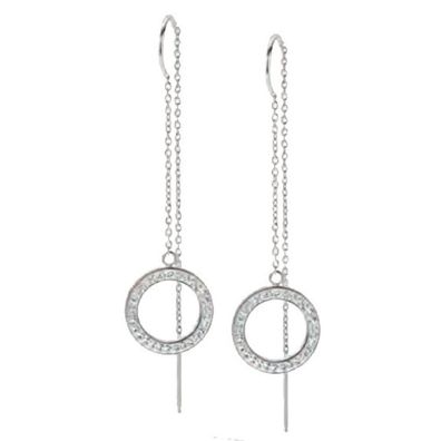 Victoria Silberfarbene Ohrringe mit weißen Steinen