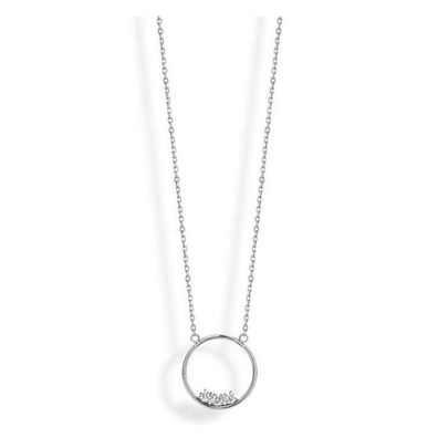 Victoria Silberfarbene weiße Stein-Halskette