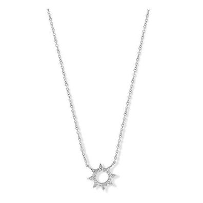 Victoria Silberfarbene Weiße Stein Sonne Halskette