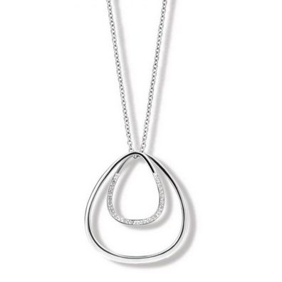 Victoria Silberfarbene Halskette mit weißem Stein