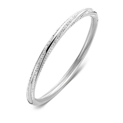 Victoria Schraubenarmband silberfarben mit weißen Steinen