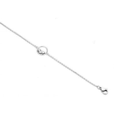 Victoria Silberfarbenes Armband mit weißen Steinen