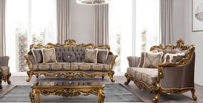 Garnitur Sofagarnitur 3 + 3 Sitzer Sofa Sofas Barock Set Luxus Barock Wohnzimmer
