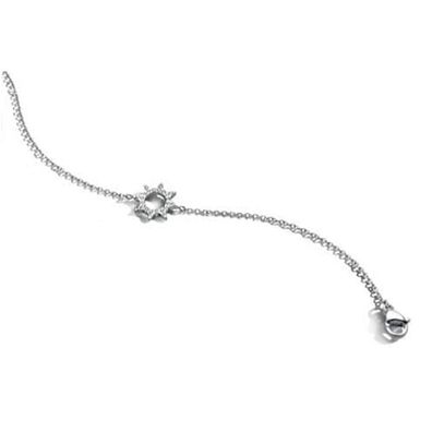 Victoria Silberfarbener Sonnenarmband mit weißen Steinen