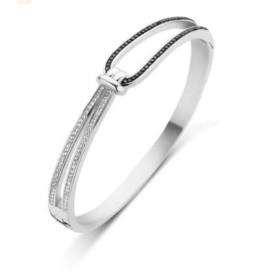 Victoria Silberfarbenes Schwarz-Weiß-Steinkette