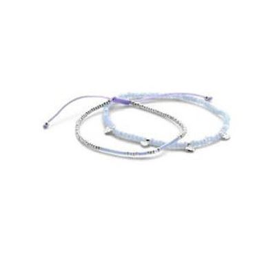 Victoria Silberfarbenes Perlen-Love-Armband