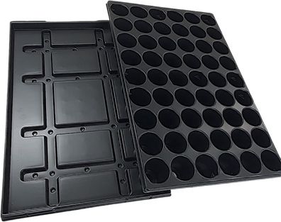 Quickpot Stabile Anzuchtsplatte mit 54 Pflanzlöchern + Untersetzer QP-54R