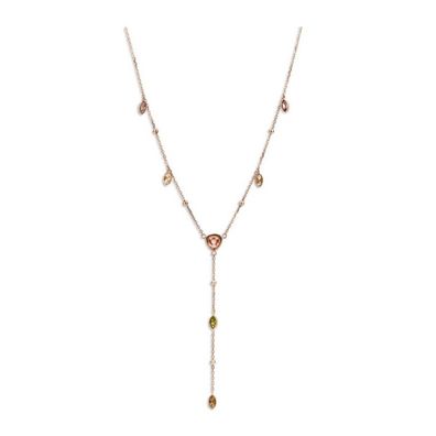 Victoria Rosegoldfarbene bunte Stein-Halskette