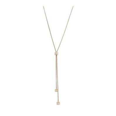 Victoria Roségoldfarbene weißer Steinkuben Kette