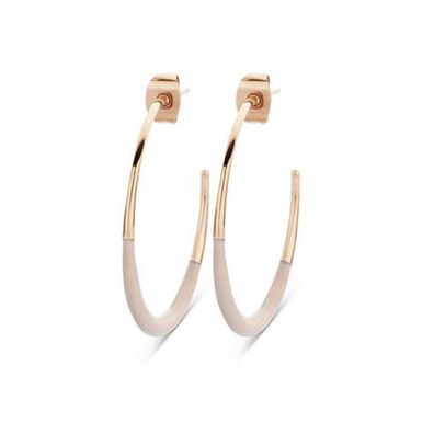 Victoria Ohrringe in Roségoldfarbe mit weißem Muster