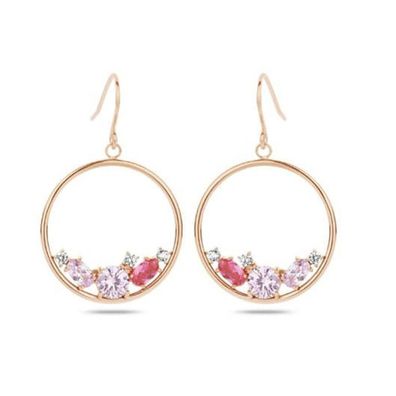 Victoria Roségoldfarbene Ohrringe mit bunten Steinen