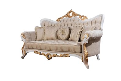 Sofa 3 Sitzer Stoff Dreisitzer Sofas Luxus Wohnzimmer Barock Stil Couch Barock