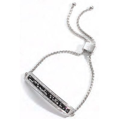 Victoria Armband mit schwarzen und weißen Steinen in Silberfarbe