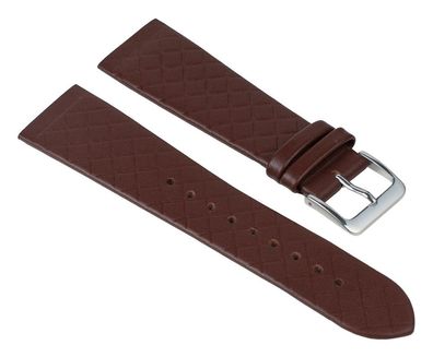 Ersatzband Kalbsleder braun zum verschrauben mit Rautenmuster 25948S