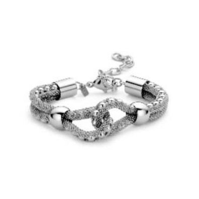 Victoria Silberfarbenes Dickes Netzarmband