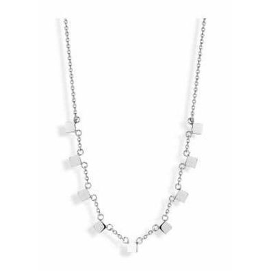 Victoria Halskette mit quadratischem Muster in Silberfarbe