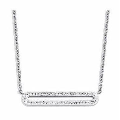 Victoria Silberfarbene Halskette mit weißen Steinen