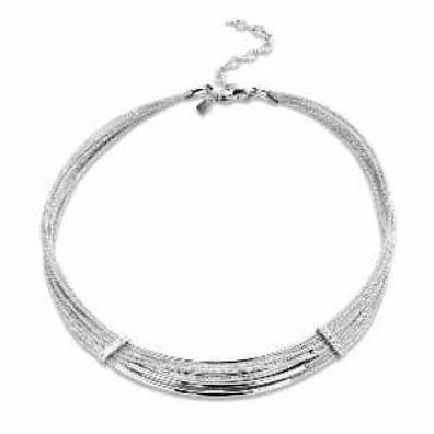 Victoria Silberfarbene Halskette mit weißen Steinen