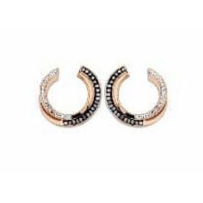 Victoria Roségold schwarze und weiße Stein ohrring